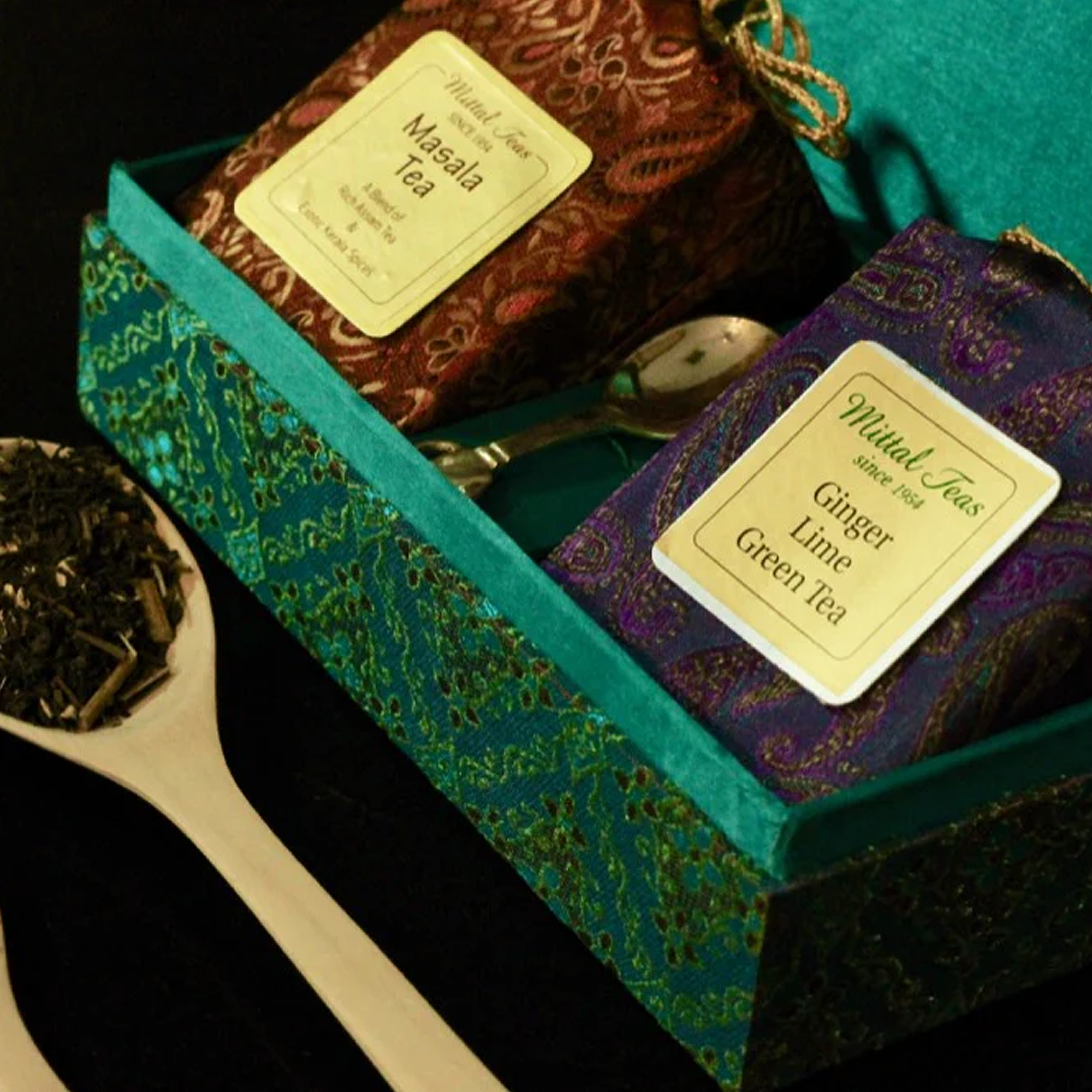 Ethnic Box with 2 Teas with Teaspoon - Mittal Teas