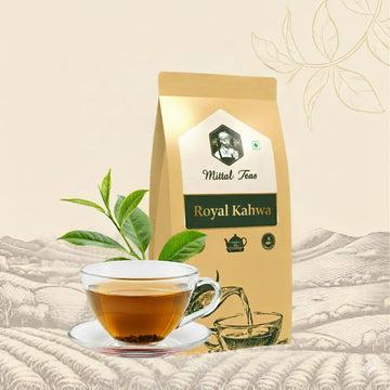 Mittal Teas – Royal Kashmiri Kahwa | Authentic Saffron Green Tea with Cardamom, Cinnamon, and Rose Petals