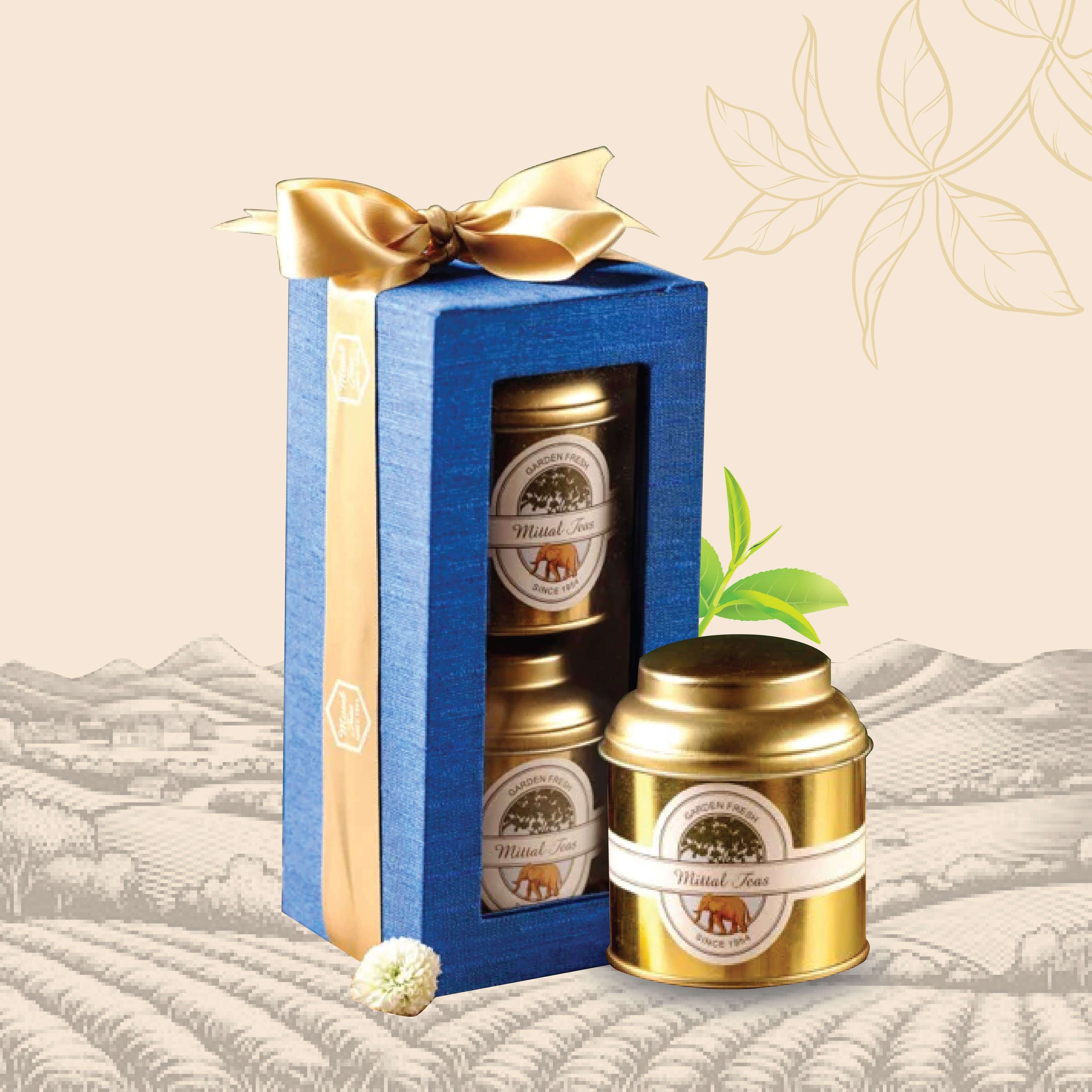茶 Mittal Tea Gift Box - 100g Mittal Teas Premium Organic Loose Leaf Masala Tea Party Pack Sampler 1