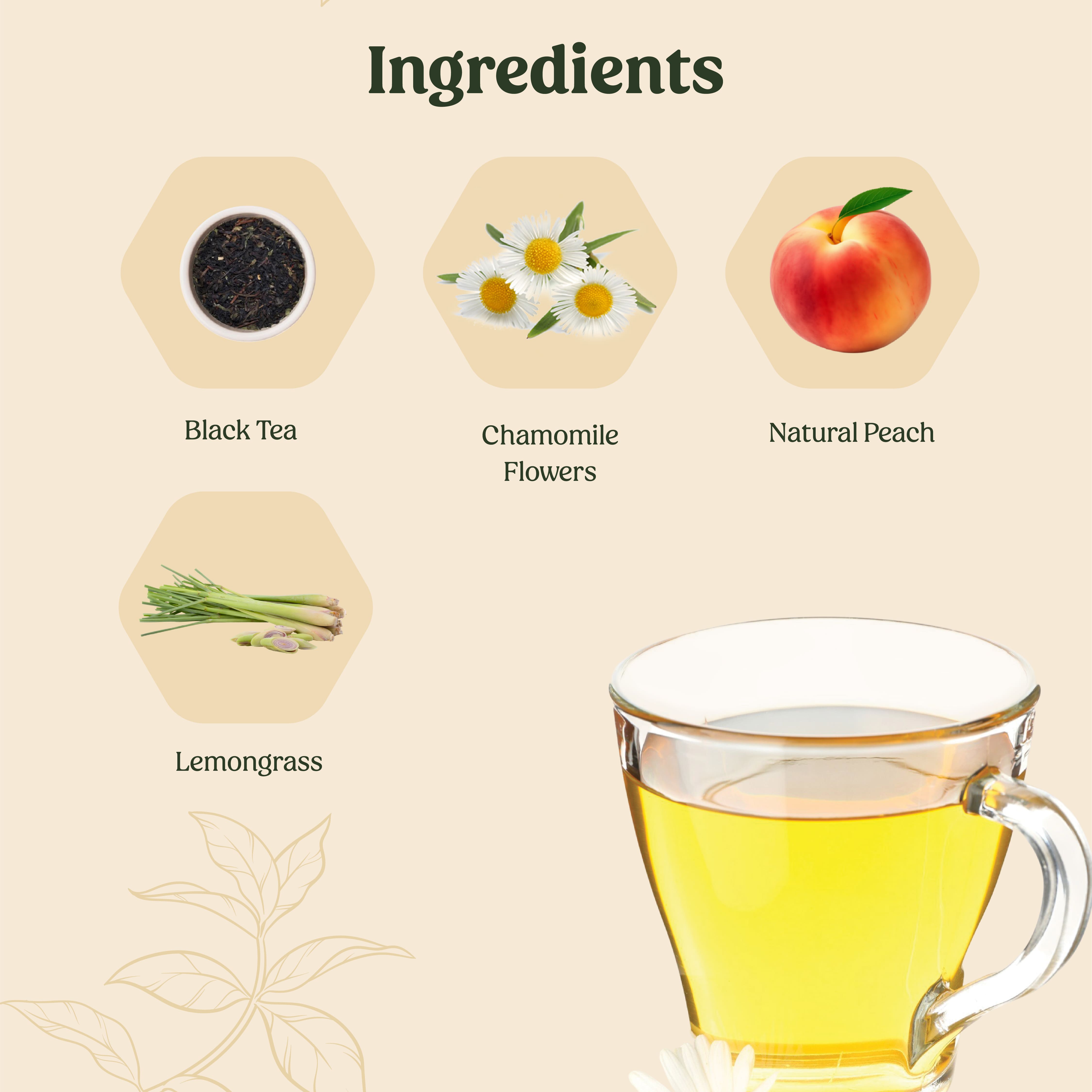 Peach Chamomile Green Tea - 20 Eco Friendly Bags