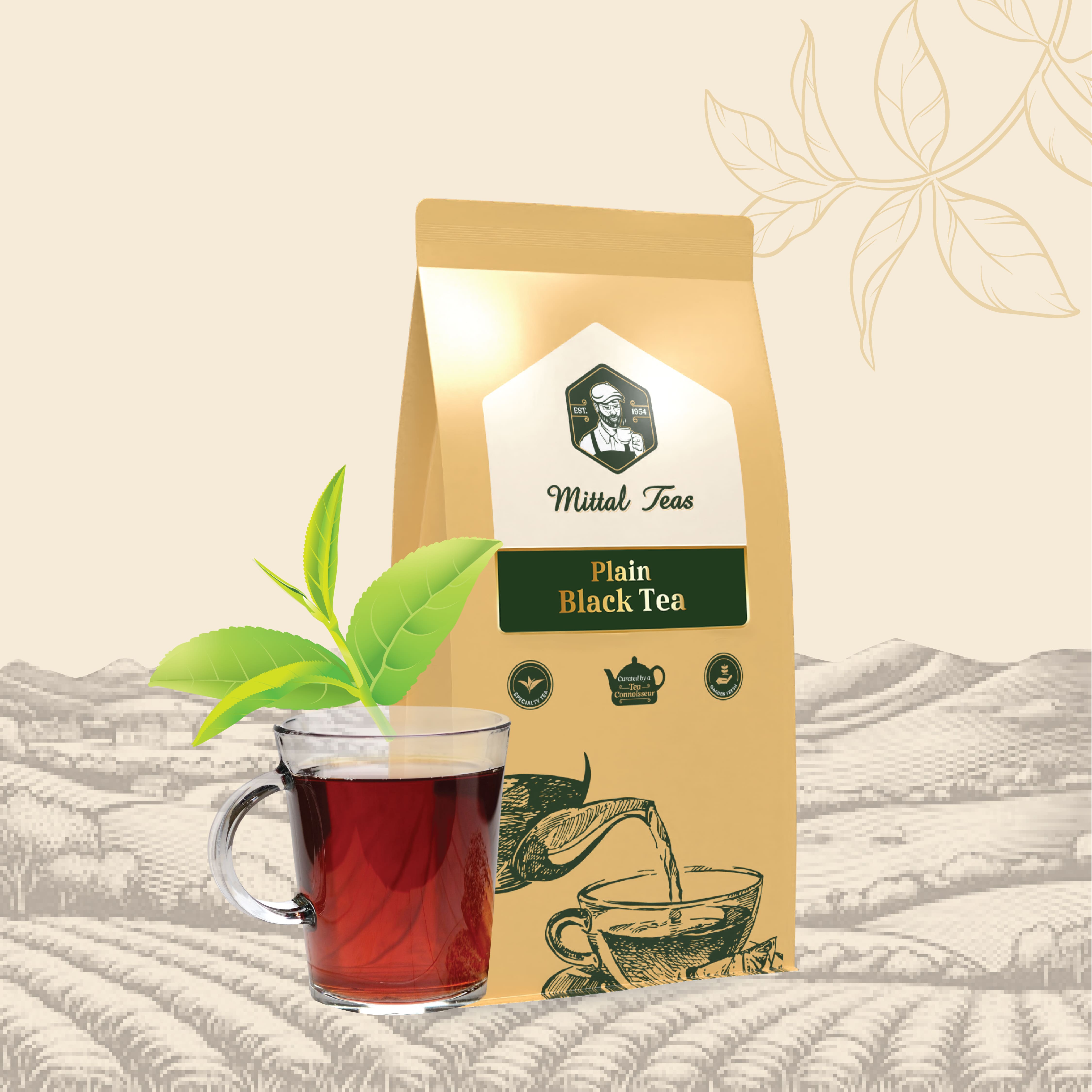 Mittal Teas - Plain Black Tea |100% Pure & Natural Whole Leaf, Bold & Aromatic, Rich Flavor | Perfect for Everyday Brewing – 100g