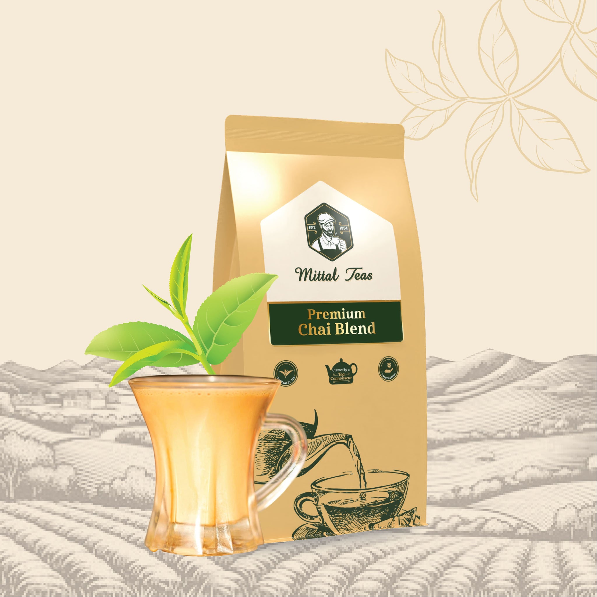 Mittal Teas - Premium Chai Blend | Authentic Indian Spiced Tea with Assam Black Tea, Cardamom, Cinnamon, Ginger & Cloves | Rich & Aromatic Masala Chai – 100g