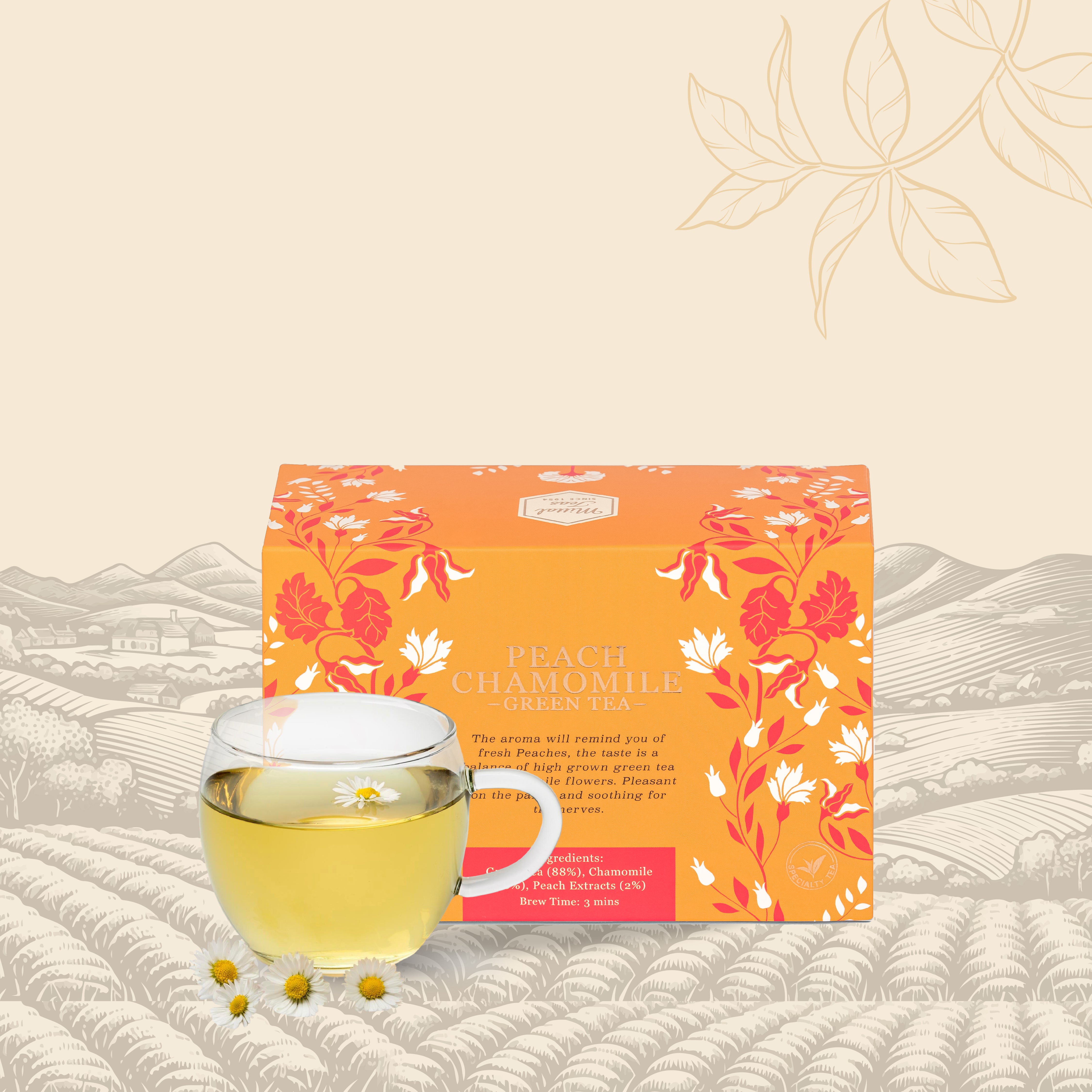 Peach Chamomile Green Tea <span style="font-family: Georgia;">- </span>20 Eco Friendly Bags