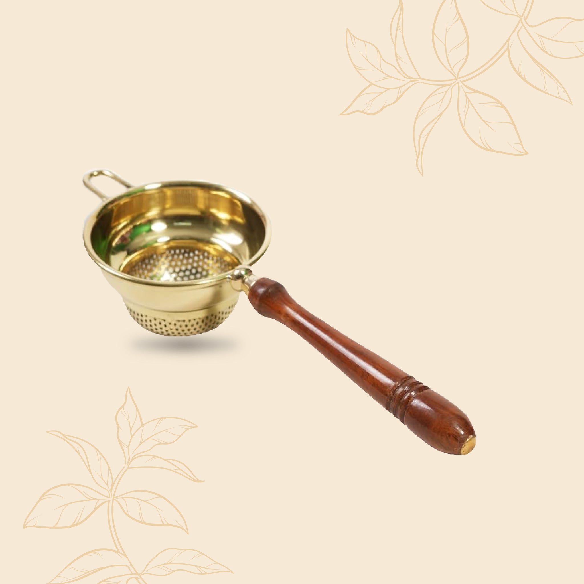 Wood & Gold Strainer - Mittal Teas