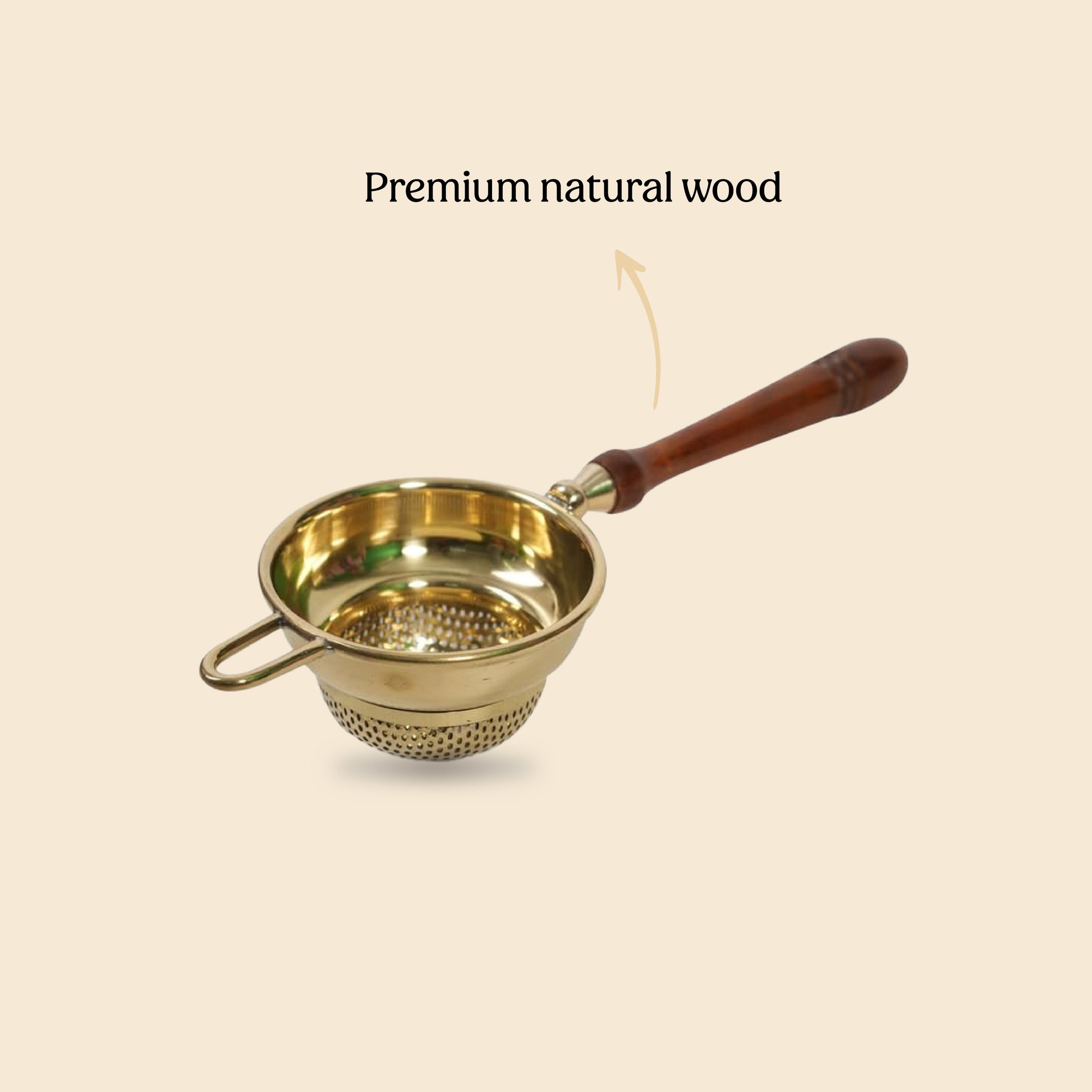 Wood & Gold Strainer - Mittal Teas