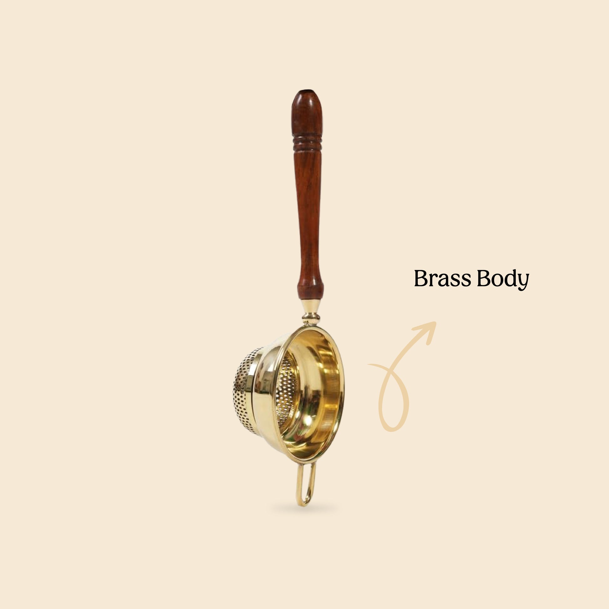 Wood & Gold Strainer - Mittal Teas