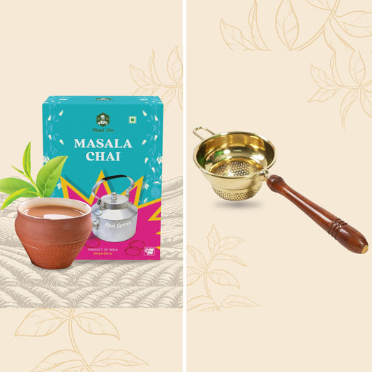 Wood and Gold Strainer + Masala Chai: 250 g