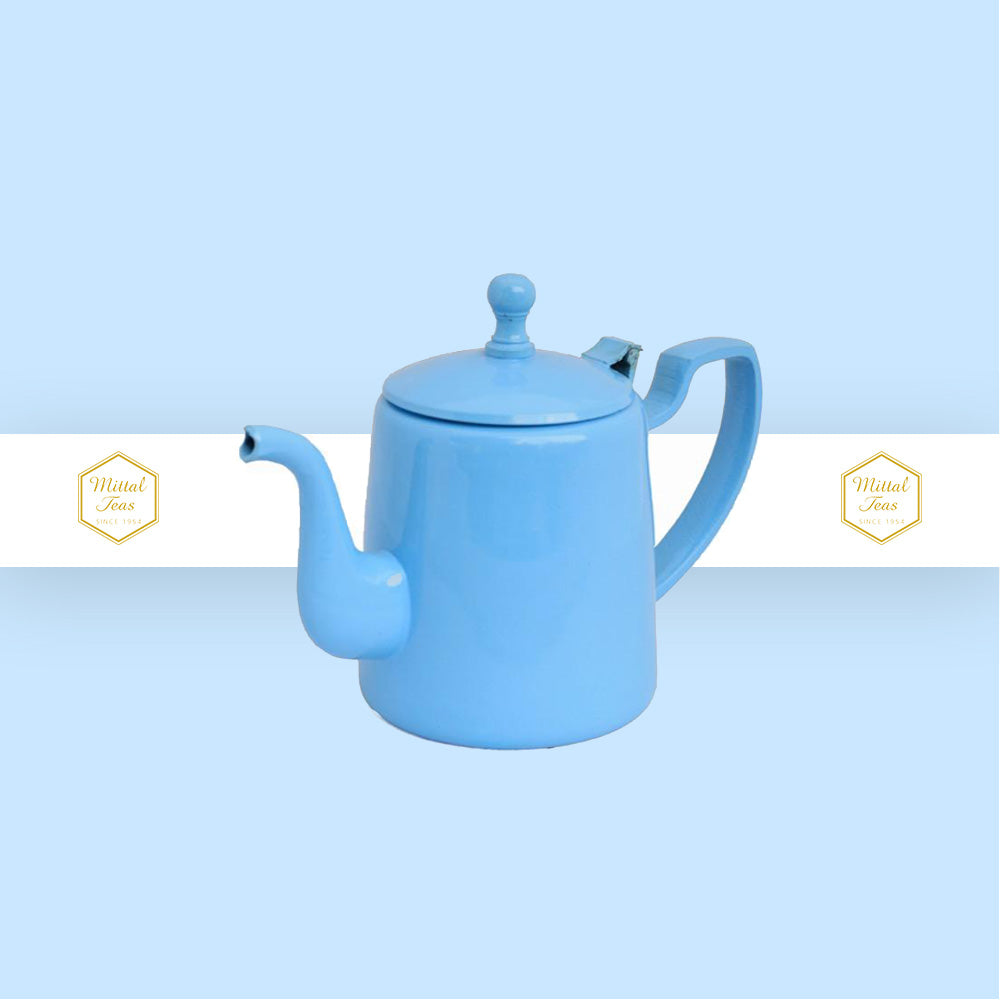 Blue Brass Pot | Sturdy Hotel Design | In-built Strainer – Mittal Teas