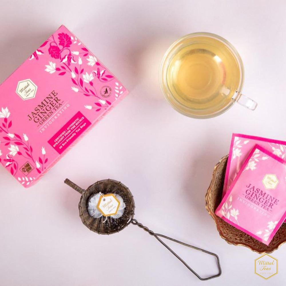 Jasmine Ginger Green Tea | 20 Eco Friendly Bags - Mittal Teas