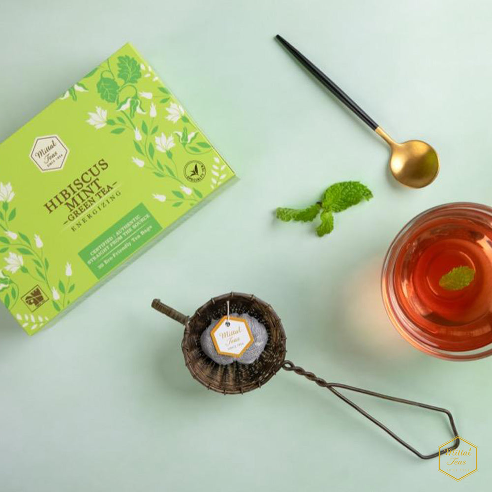 Hibiscus Mint Green Tea | 20 Eco Friendly Bags - Mittal Teas