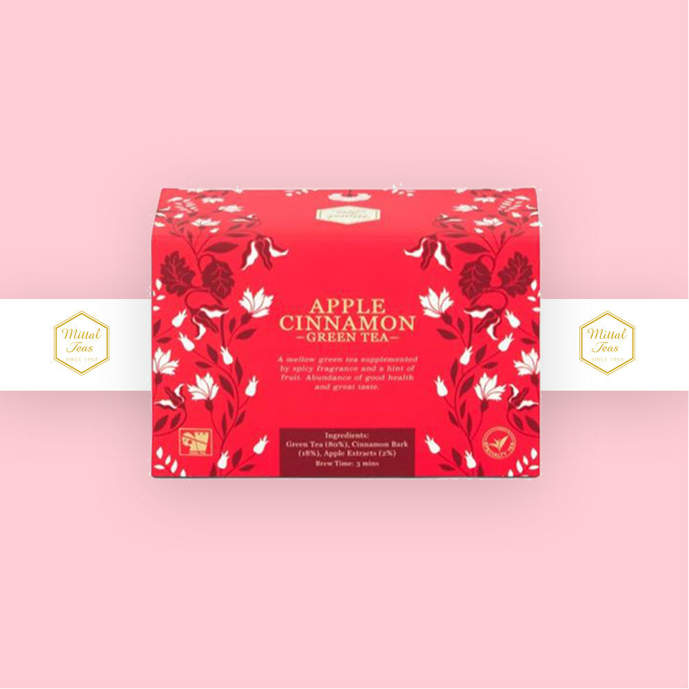 Apple Cinnamon Green Tea | 20 Eco Friendly Tea Bags - Mittal Teas