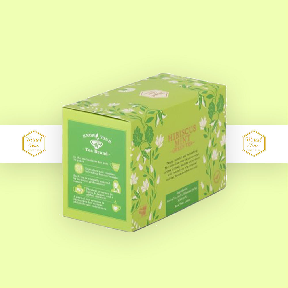 Hibiscus Mint Green Tea | 20 Eco Friendly Bags - Mittal Teas